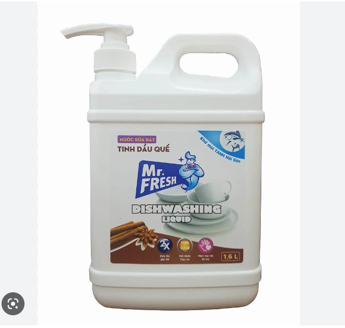 Nước rửa chén bát siêu sạch Mr Fresh 1,6L Tinh Dầu Gừng