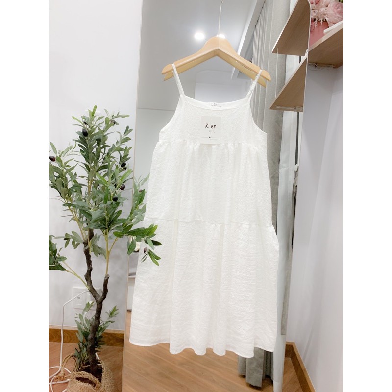 {EVACICI} Váy 2 dây dáng xòe, Đầm 2 dây cute dễ mặc 3 màu.
