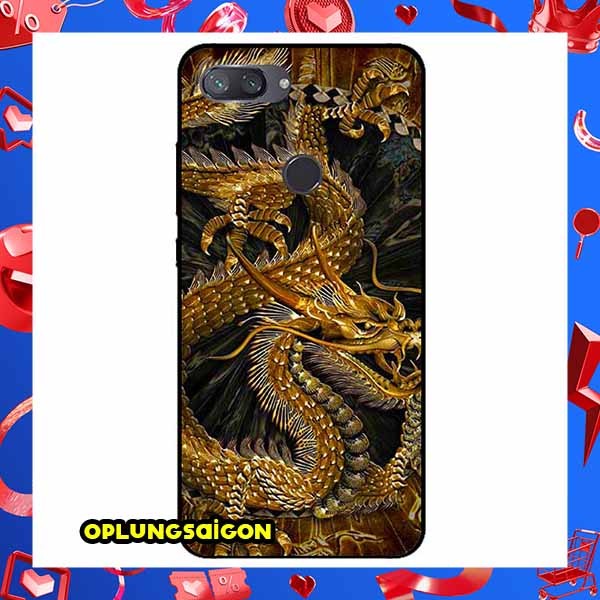 [HCM]Ốp lưng dành cho Samsung Xiaomi Mi 8 Lite mẫu Rồng Nền Đen