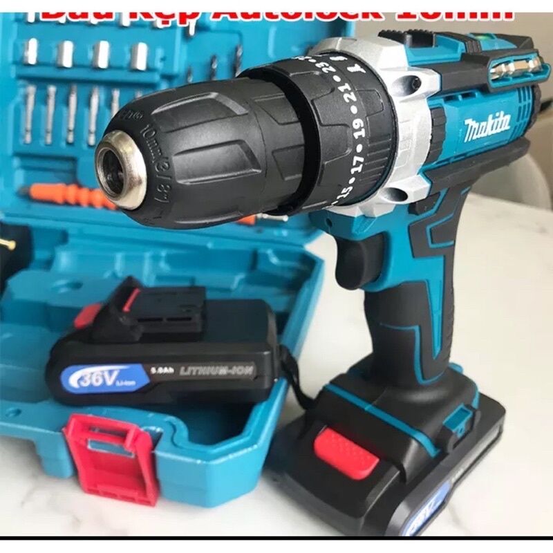 Máy Khoan Pin chính hãng Makita 36V 3 chức năng tặng kèm bộ phụ kiện 24 chi tiết. Bảo Hành 12 tháng.