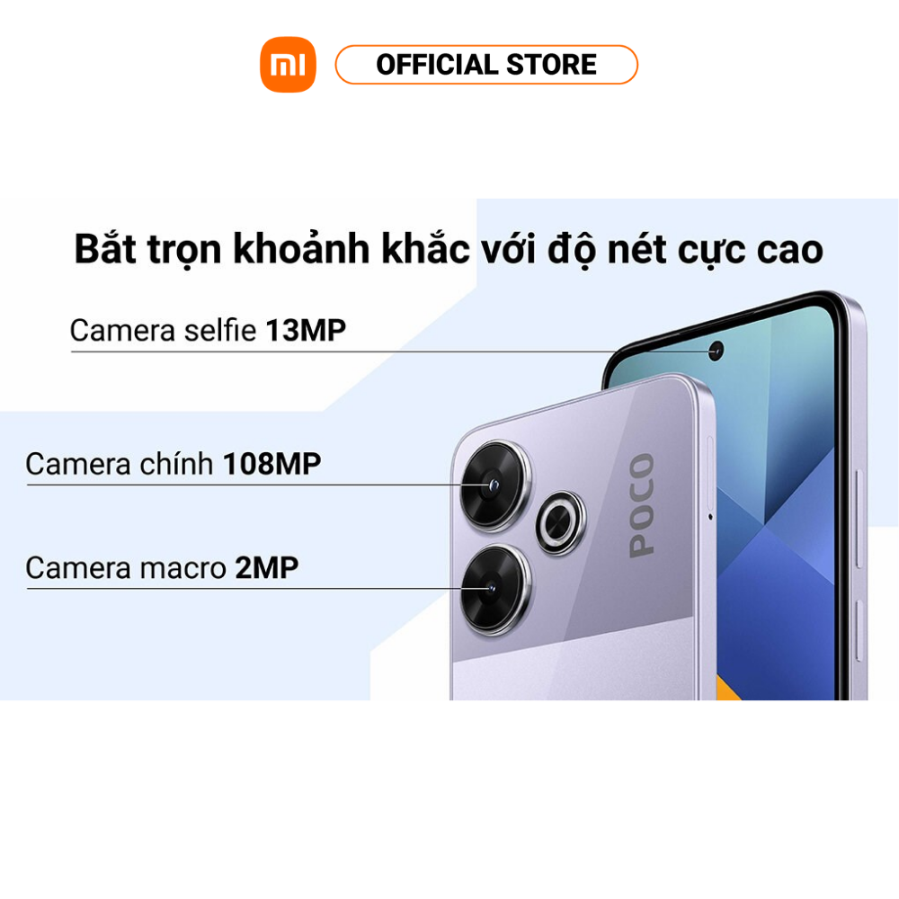 Điện thoại thông minh POCO M6 (6+128GB | 8+256GB) | Màn hình FHD+ 6,79" 90Hz | MediaTek Helio G91Ultra | Camera 108MP