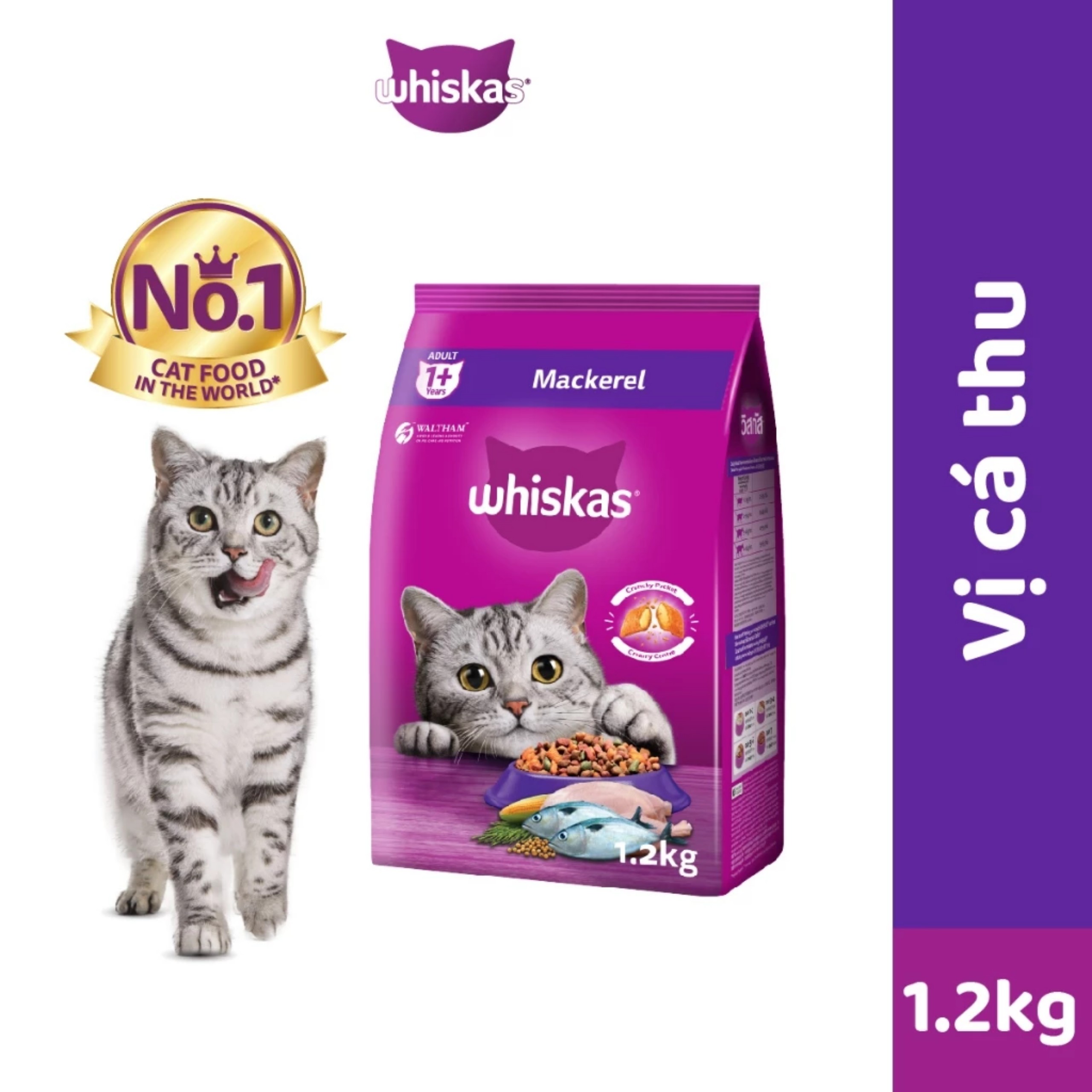 Hạt thức ăn khô cho mèo WHISKAS từ 2 tháng tuổi