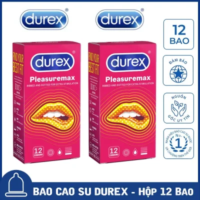 02 Hộp Bao Cao Su Durex Pleasuremax gân gai [Che tên sản phẩm]