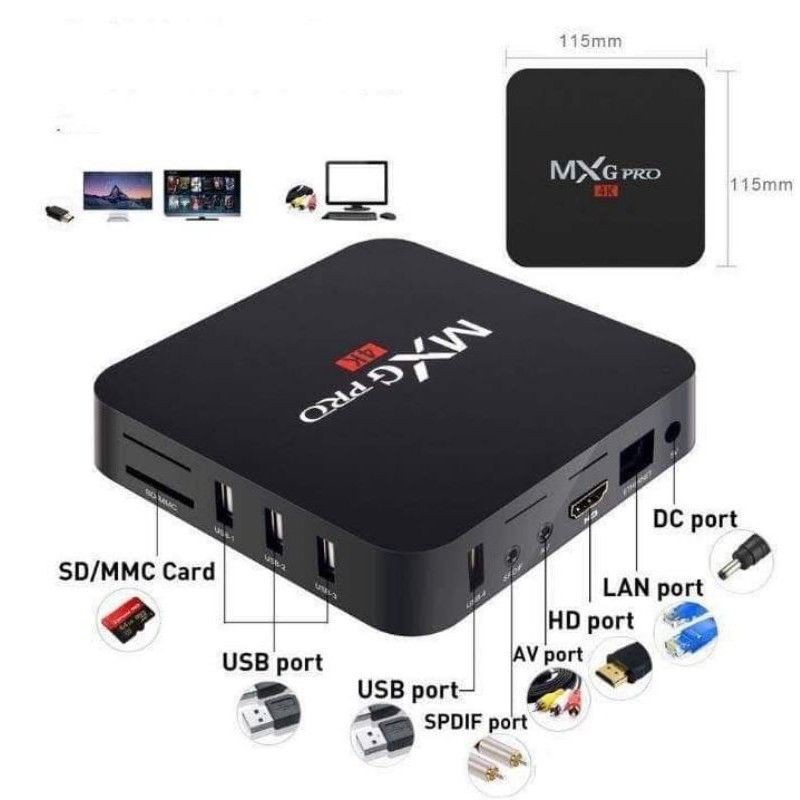 Android TV Box MXQ PRO 4K bản 8G+128GB Tiếng Việt Wifi 5G, Android 11.1 Đã cài sãn 300 kênh, YouTube, Chorme...vv