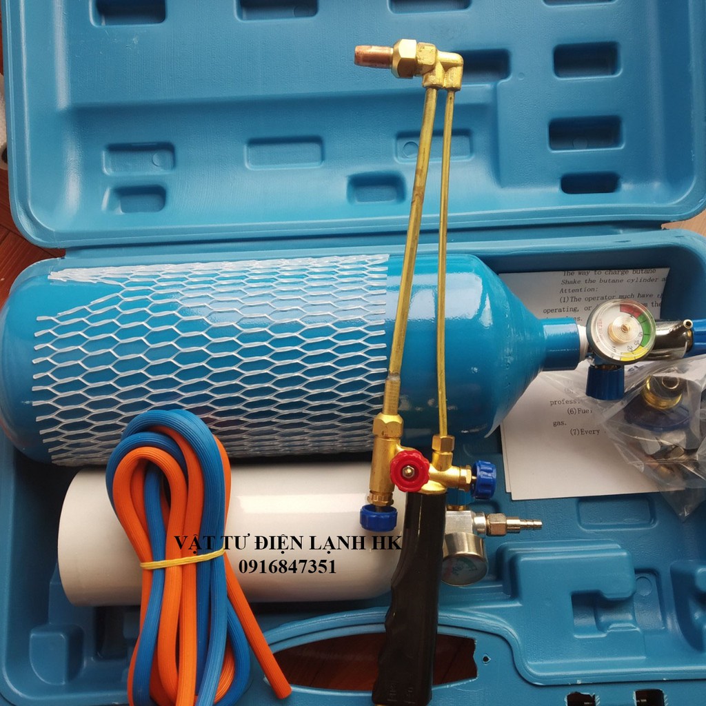 Bộ đồ hàn hơi - khò hàn gió đá mini kèm bình gas và oxi - hàn đơn - hàn kép