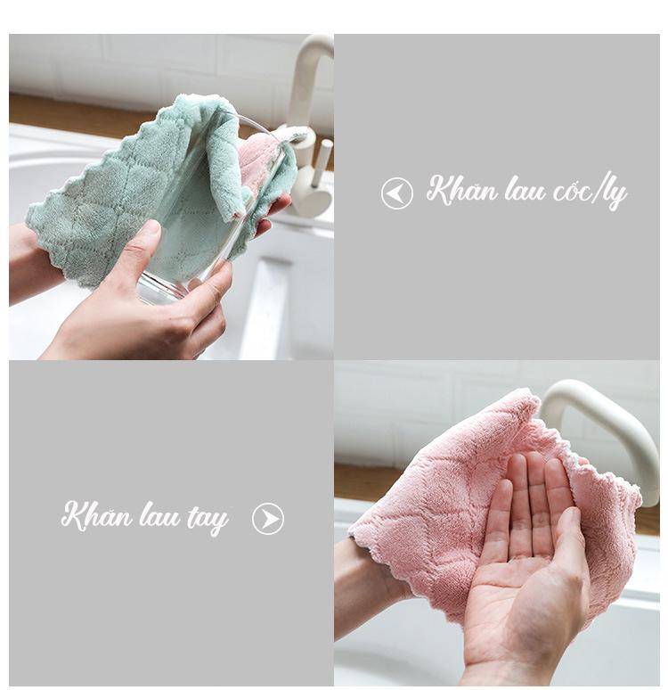 Bộ 10 khăn lau đa năng 2 mặt siêu thấm nước