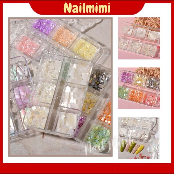 Xà Cừ Khay 6 ô Trang Trí Móng Siêu Xinh