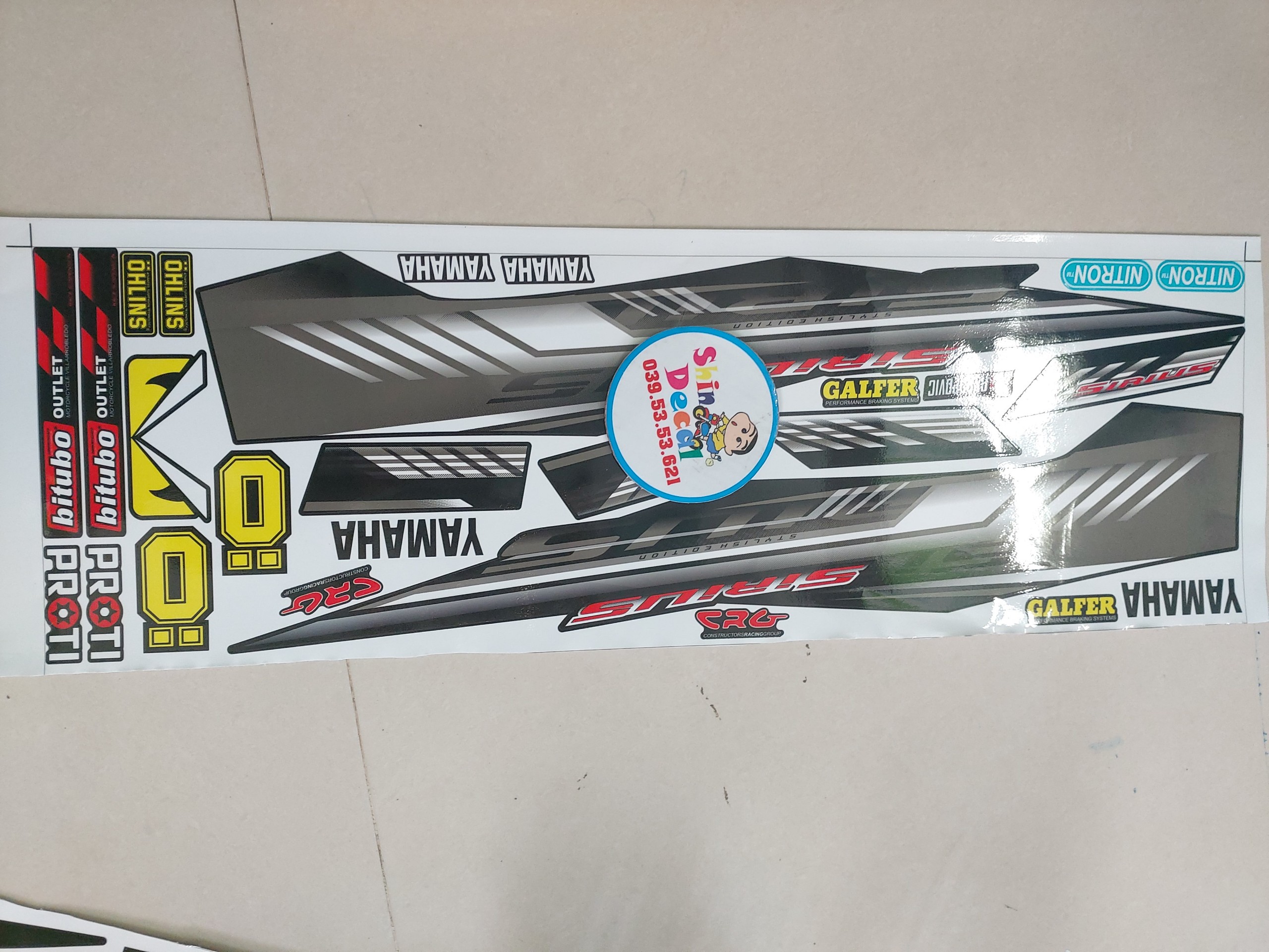 Tem sirius xăng cơ giống zin