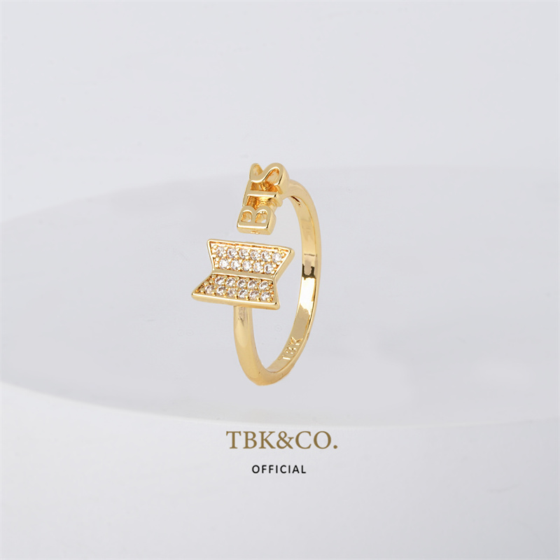 TBK 18K Gold Hallyu K-Pop Bts Inspired Army Adjustable Ring For Women Accessories 900R
