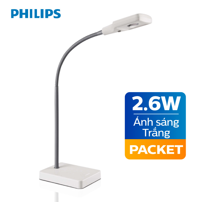 Đèn bàn Philips LED PACKET 71566 2.6W (Trắng)