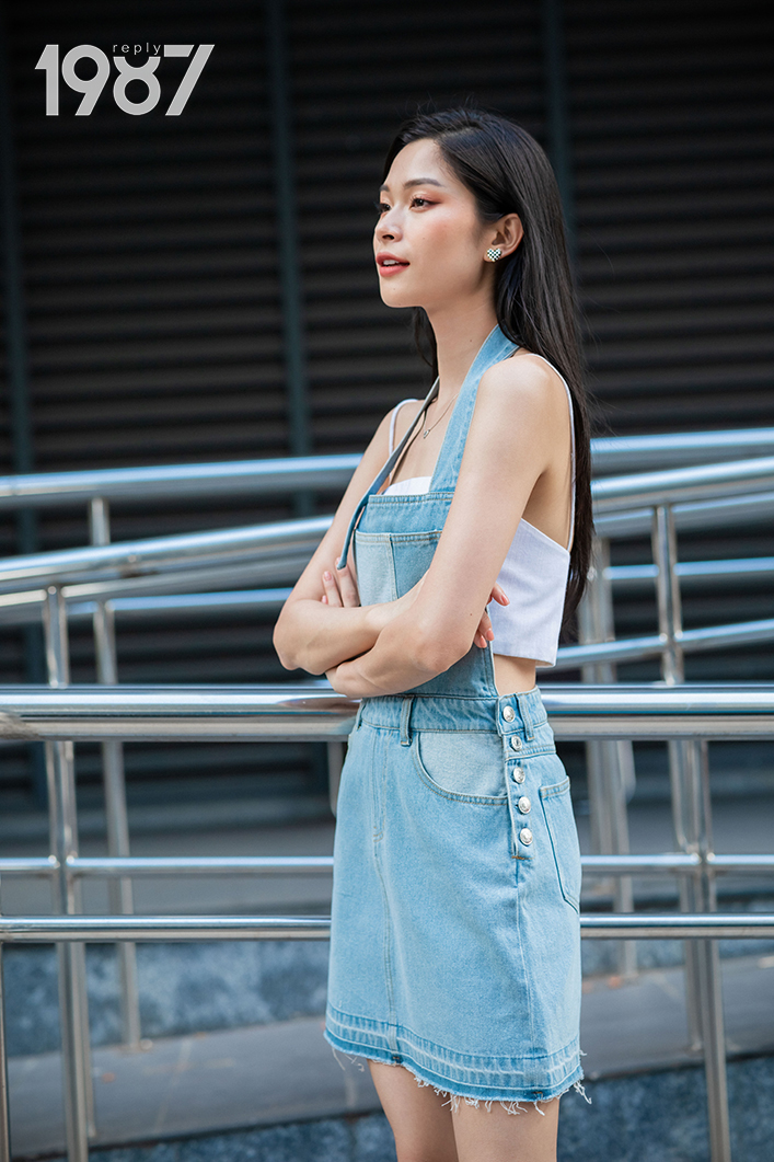 Váy yếm choàng cổ