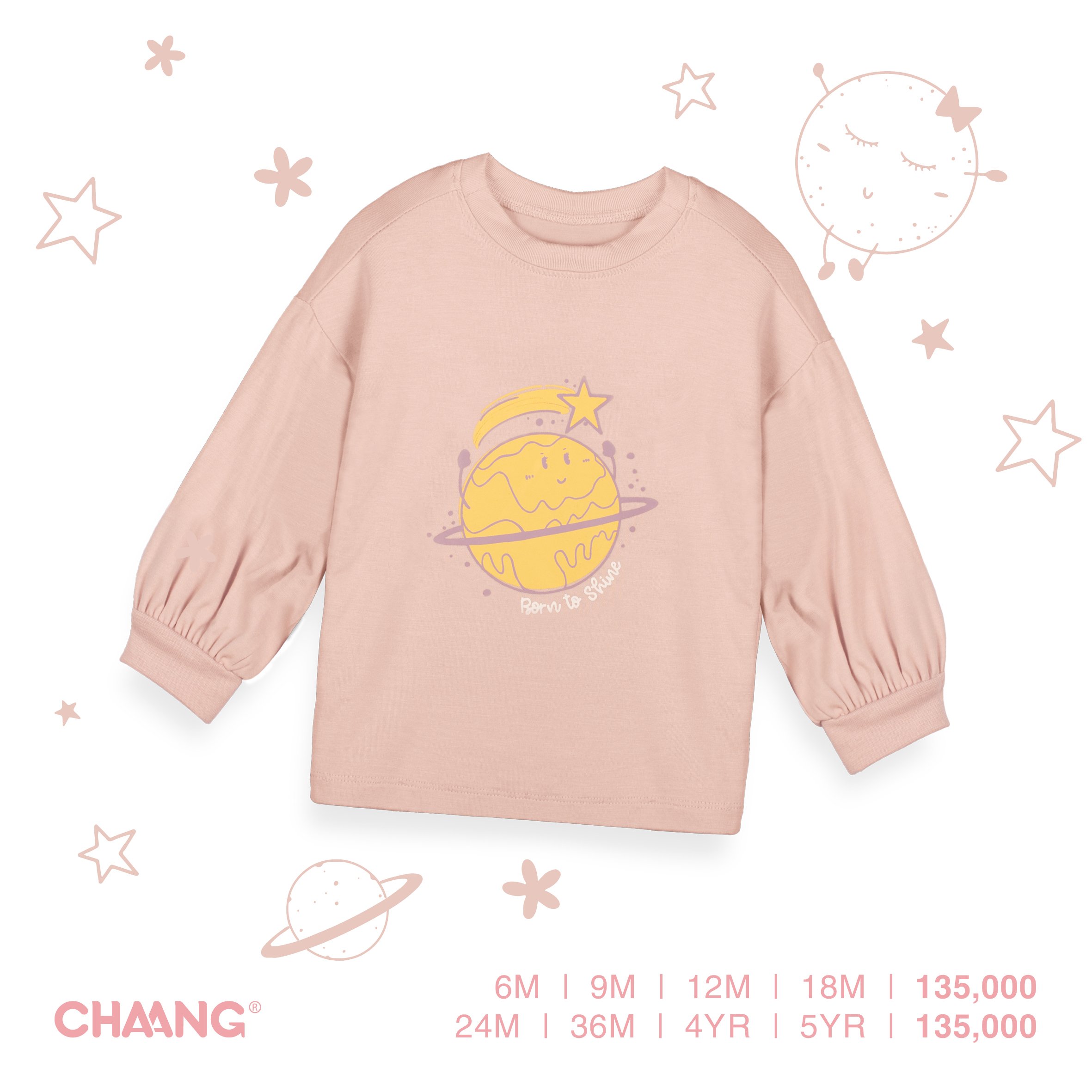 [CHAANG] Áo tay bồng bé gái Cosmos tím nhạt Chaang