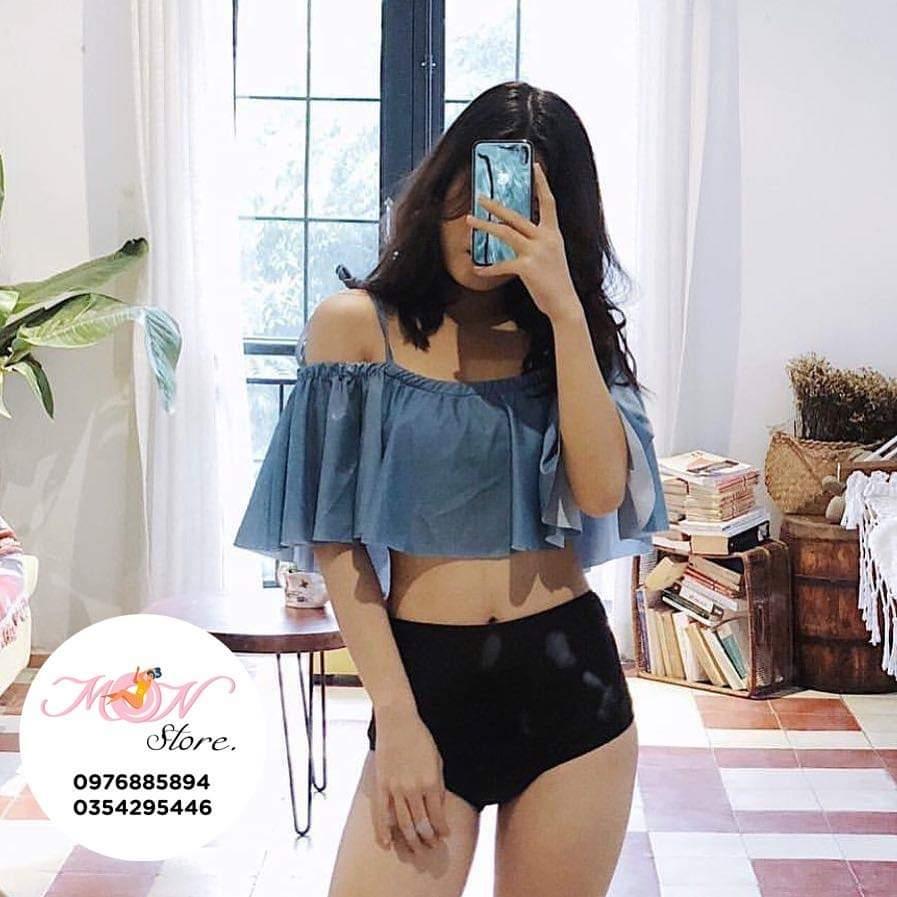 Đồ bơi nữ voan bèo xanh- Set bikini 2 mảnh (ảnh thật)