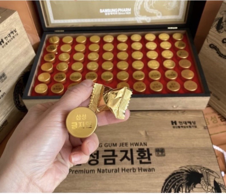 An Cung Ngưu Hoàng Hoàn Samsung Hàn Quốc, Hộp Gỗ 60 Viên