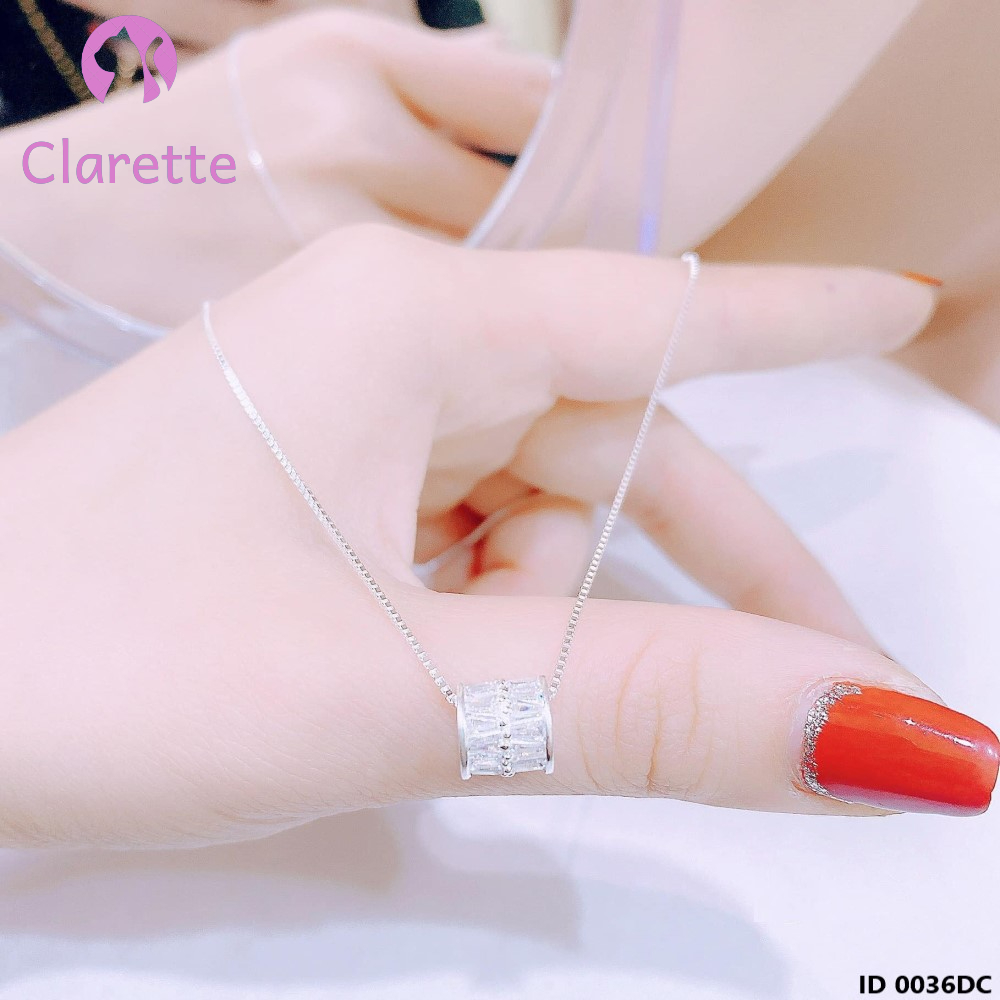 Dây chuyền bạc mặt lu kép Clarette 0036DC