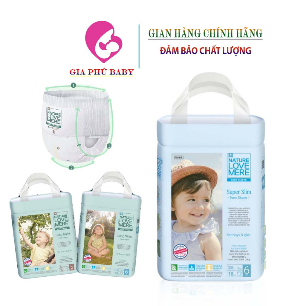 Tã/bỉm 𝐍𝐀𝐓𝐔𝐑𝐄 𝐋𝐎𝐕𝐄 𝐌𝐄𝐑𝐄 nội địa hàn slim bamboo dán quần s26/m24/l22/xl20 l22/xl20/xxl18