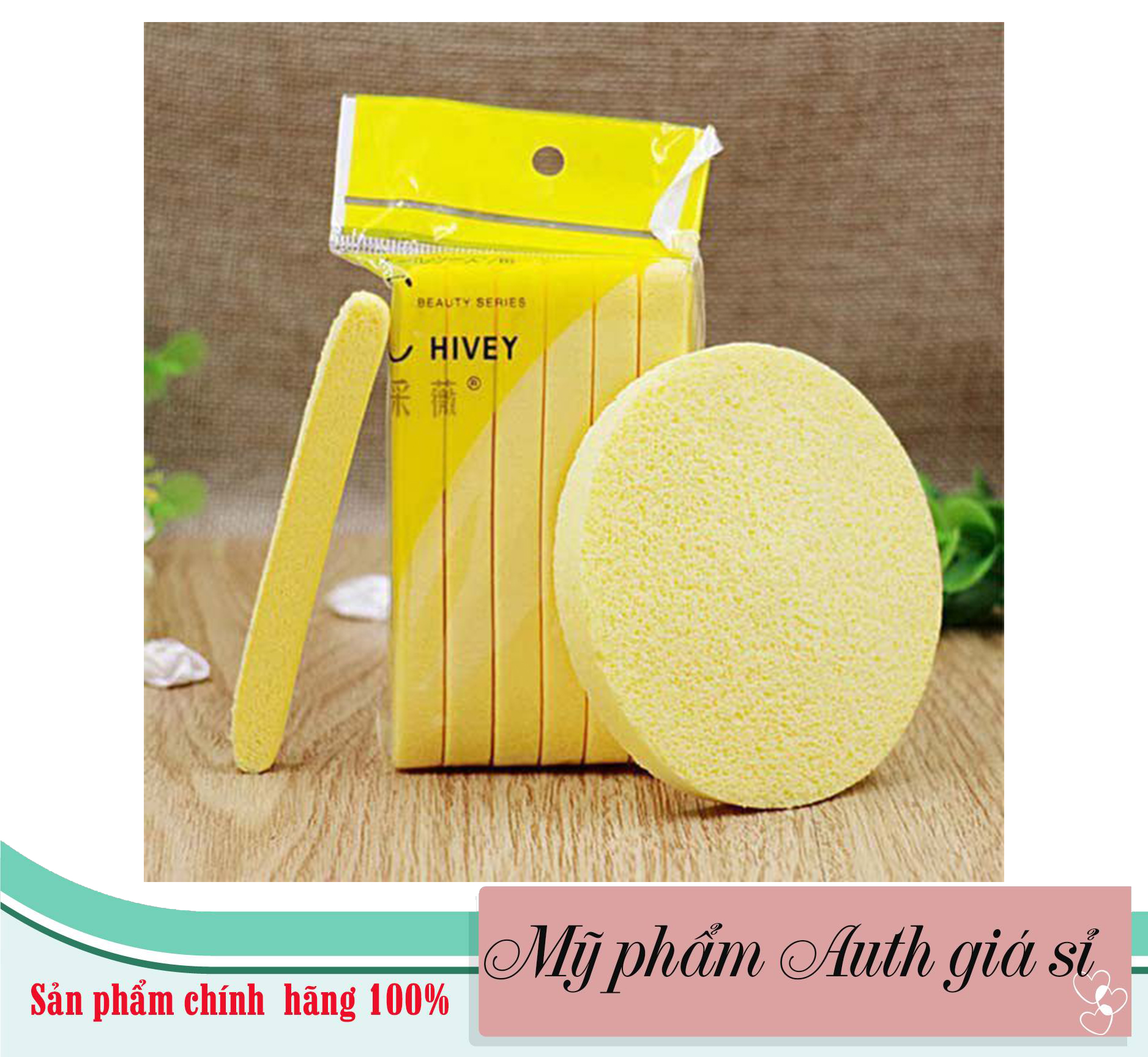[HCM]Gói bông mút rửa mặt bọt biển Chivey (Gói 12 miếng)
