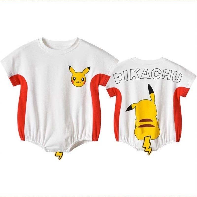 Bodysuit cho bé lotuka hình pikachu, body chip bé trai bé gái, quần áo trẻ em size 3-12kg