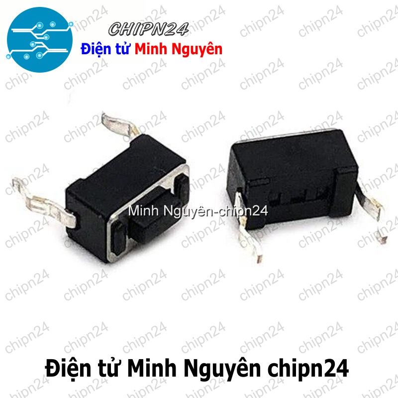 [10 cái] (K78) Nút nhấn 2 chân 3x6x5mm DIP Đen - HH005324
