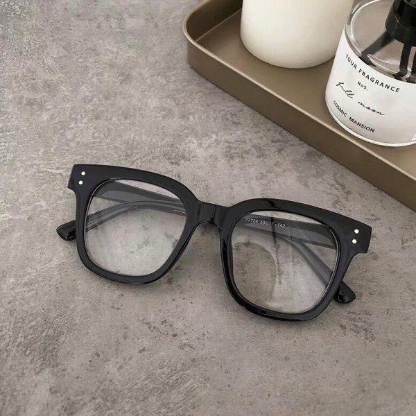 Giá bán Kính giả cận thời trang gọng kính chữ V mắt kính không độ bảo vệ mắt chống tia UV phong cách Hàn Quốc đính kèm họa tiết 2 chấm, kính mắt thời trang 057