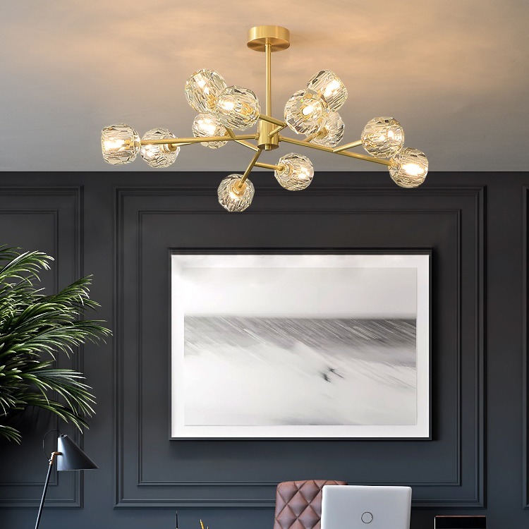 Đèn chùm pha lê 15 bóng ZONE trang trí nội thất hiện đại - kèm bóng Led chuyên dụng