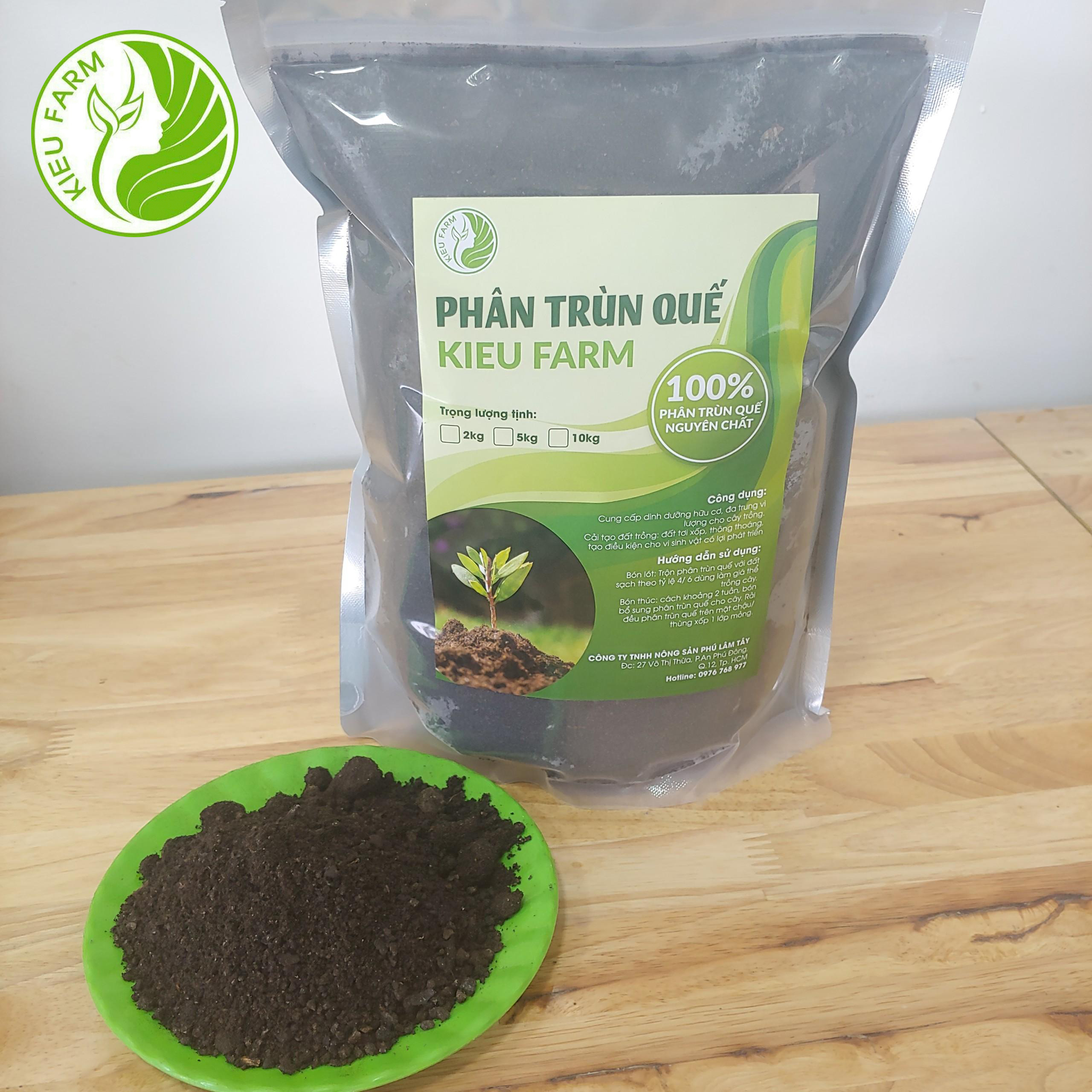 Phân trùn quế hữu cơ Kieu Farm 2kg