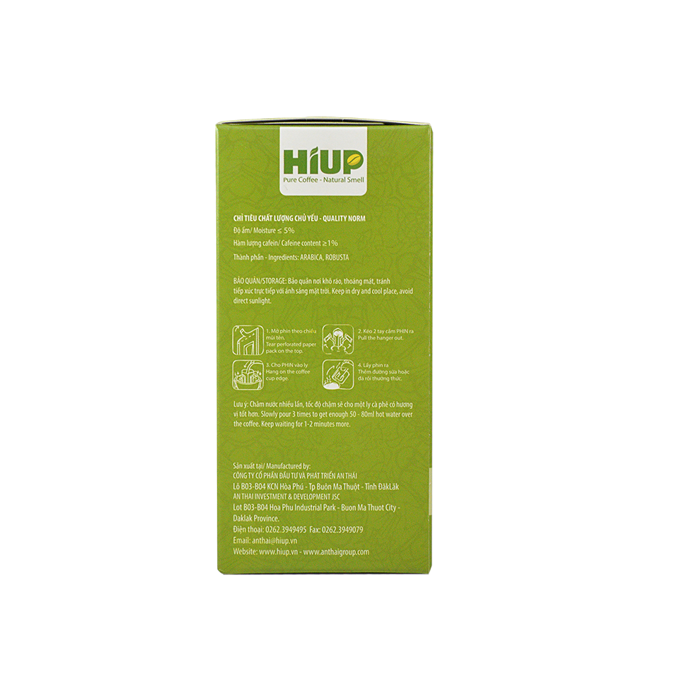 Cà Phê Phin Giấy Hiup Coffee (Hộp 6 phin x 12gr) - AnTháiCafé