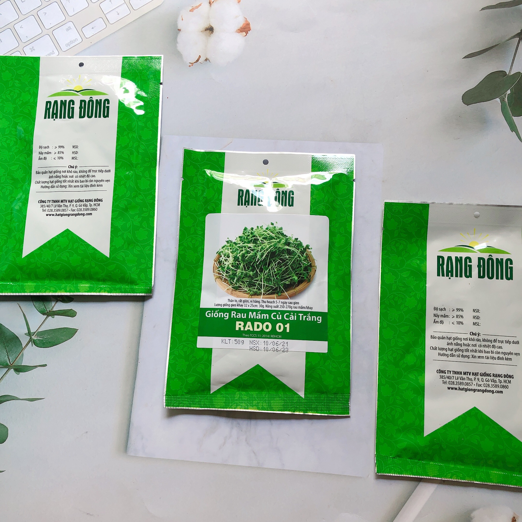 Hạt giống rau mầm củ cải trắng Rado 01 RD gói 50gr