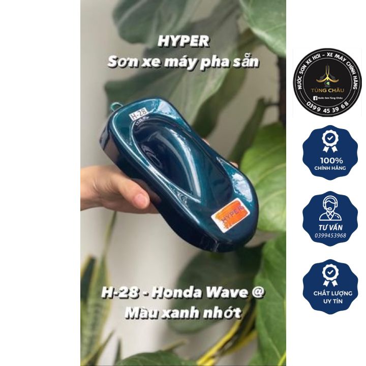 Nước sơn xe máy pha sẵn màu xanh nhớt honda wave -