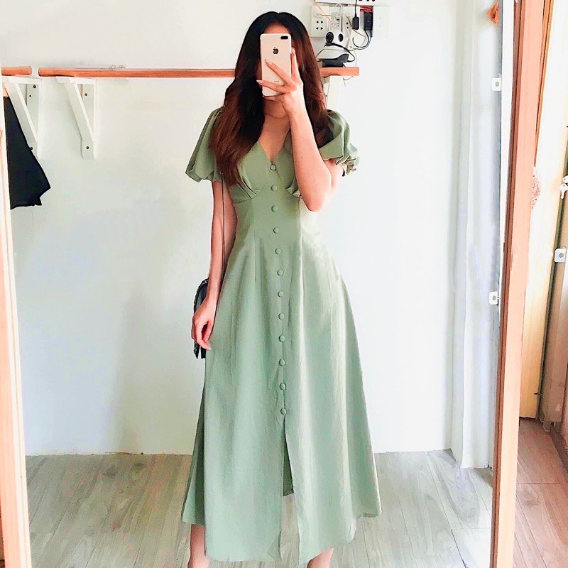 ĐẦM NÚT BỌC NHÚN NGỰC (có ảnh thật) MS 90