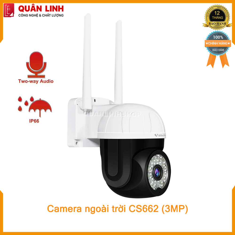 Camera ngoài trời Vstarcam CS662 Full HD 1296P , tích hợp AI, điều khiển xoay 355 độ, bảo hành 12 tháng
