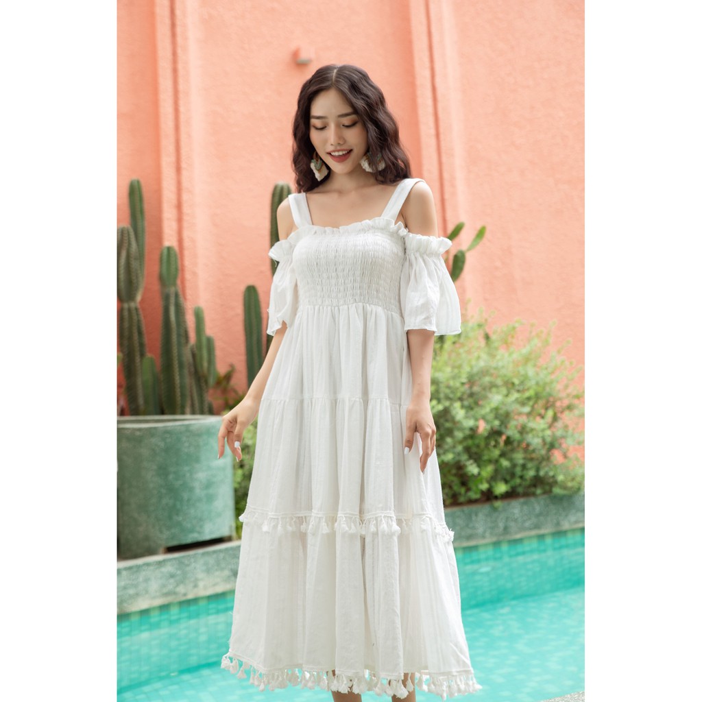 VANIA-Đầm 2 dây suông rớt vai d2106