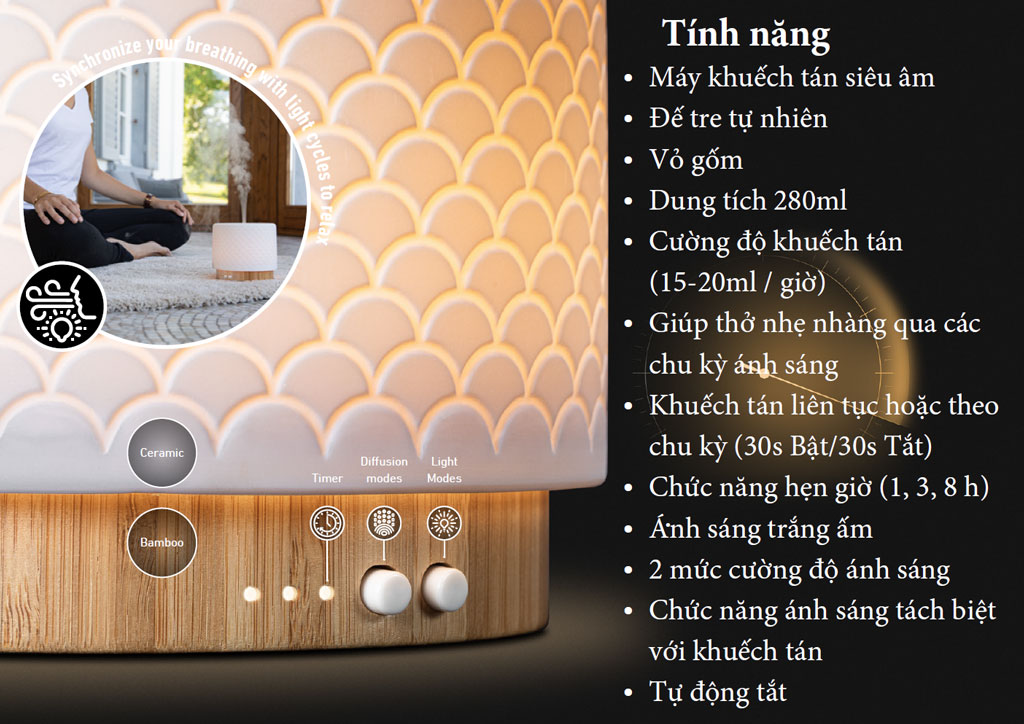 Máy Khuếch Tán Tinh Dầu Lanaform Moya