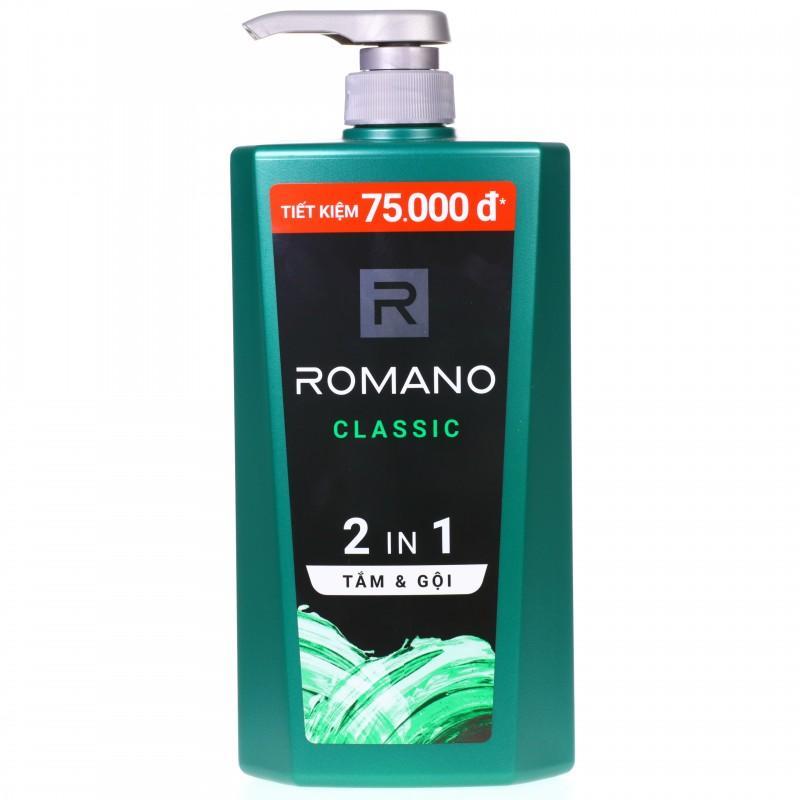 Sữa tắm gội 2in1 Romano Classic chai 900g nhập khẩu