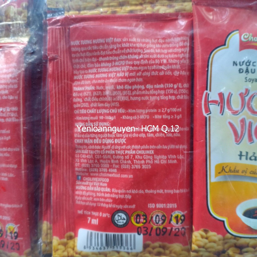 700 gói nước tương Hương Việt 7ml