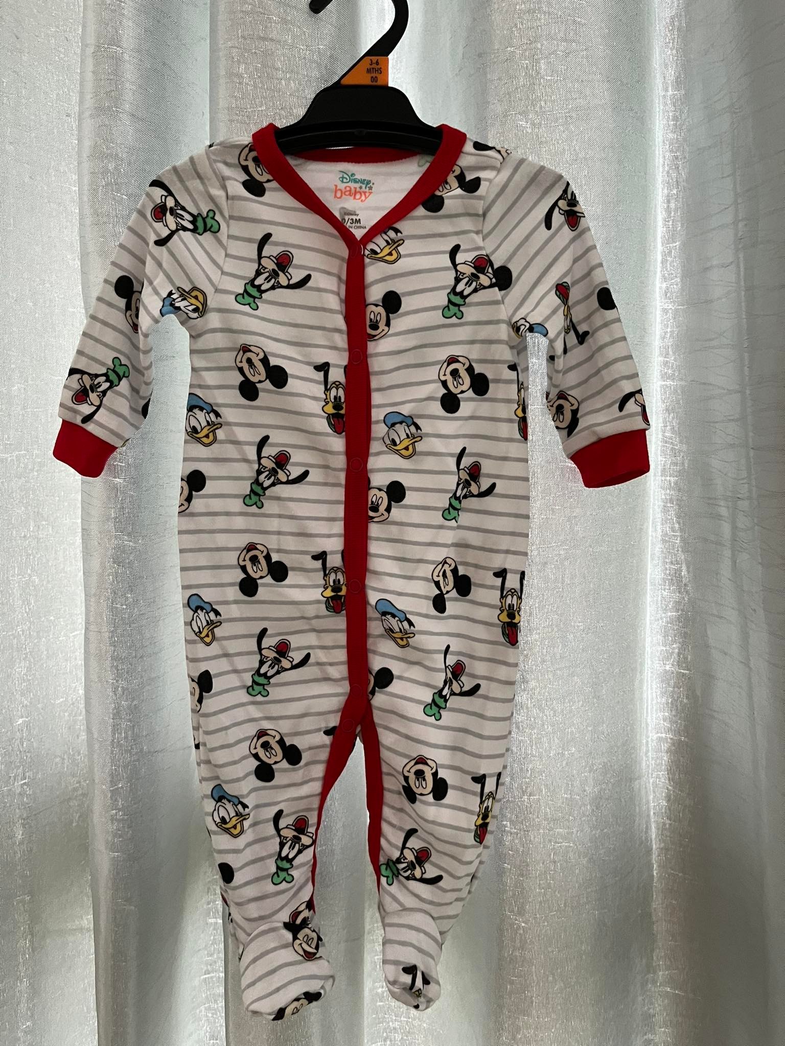 Áo liền quần bé trai bé gái body liền tất sleepsuit sơ sinh DISNEY BABY 0-9 tháng xuất dư