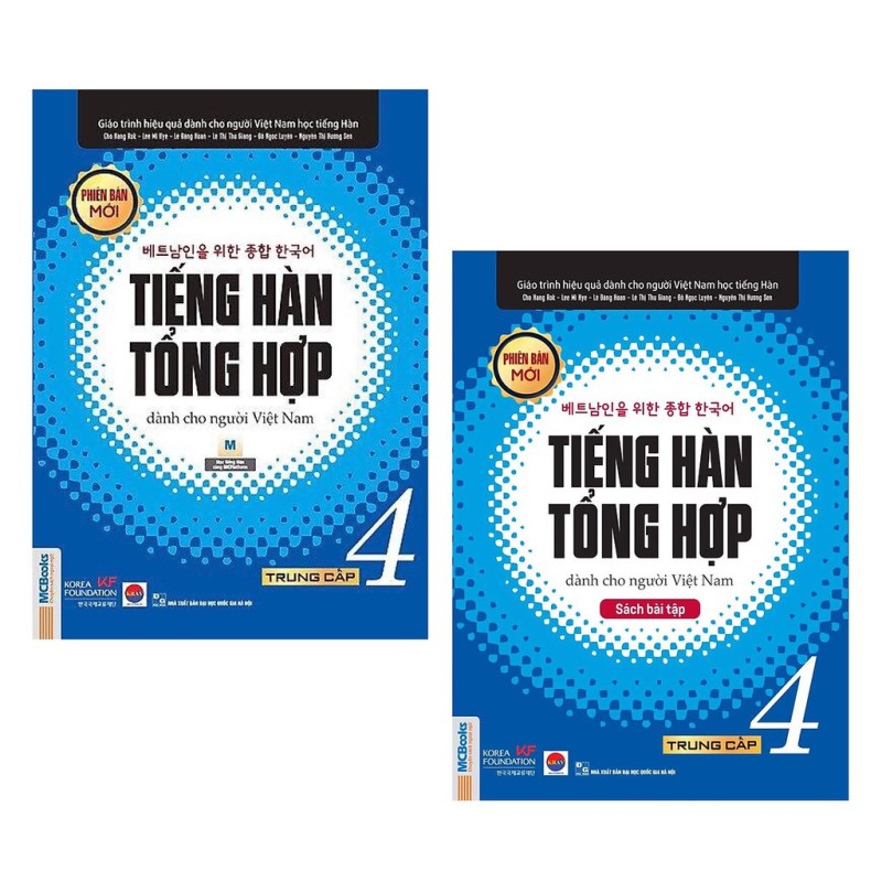 Combo Sách Tiếng Hàn Tổng Hợp Trung Cấp Dành Cho Người Việt Tập 4 (Sách Giáo Khoa + Sách Bài Tập) - Bản Đen Trắng
