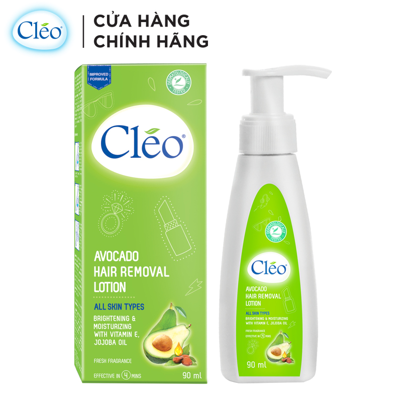 Lotion Tẩy Lông Cleo Avocado Hair Removal Lotion All Skin Types 90ml