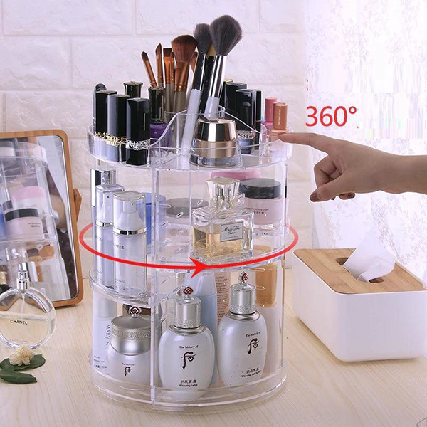 Kệ Mỹ Phẩm Xoay 360 Độ Cao Cấp - Kệ Đựng Mỹ Phẩm Trong Suốt - Siêu Bền, Khay Đựng Mỹ Phẩm Tiện Dụng - Nhỏ Gọn, Hộp Đựng Mỹ Phẩm Đồ Trang Điểm Trong Suốt Xoay 360 Độ Thiết Kế Sang Trọng - Bền Đẹp - Có Thể Tháo Rời