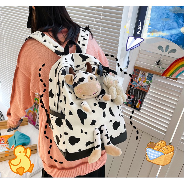 [ATKSHOP] Balo ulzzang bò sữa siêu dễ thương 2021