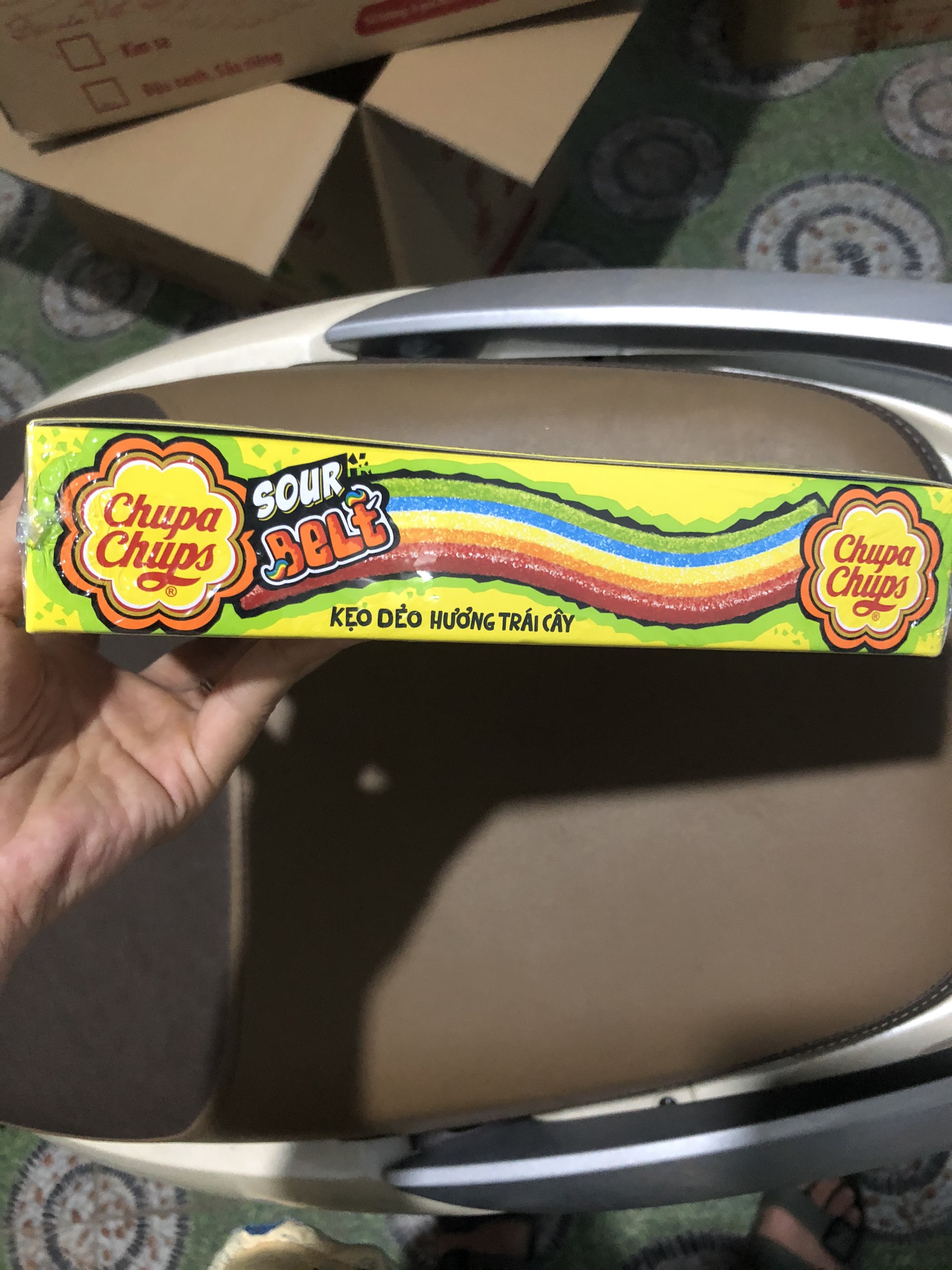 Kẹo Dẻo Chupa Chups Sour Belt (Hộp 32 thanh)