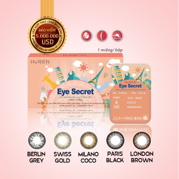 Giá bán Kính áp tròng màu dùng 3 tháng Eye Secret Contact Lens - MILANO COCO