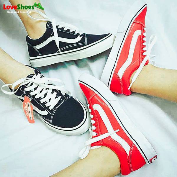 Giày sneaker van old skool đỏ full box đủ size
