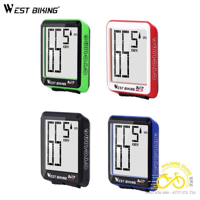 Đồng hồ đo tốc độ xe đạp không dây WEST BIKING 12WLS có đèn nền