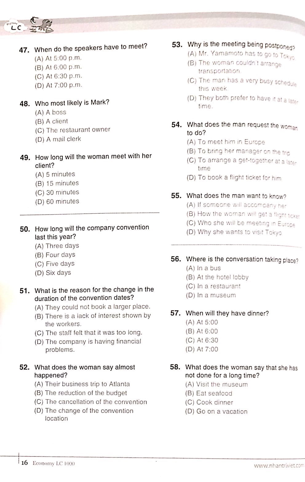 Fahasa - Economy TOEIC LC1000 Vol 2 (Kèm CD)