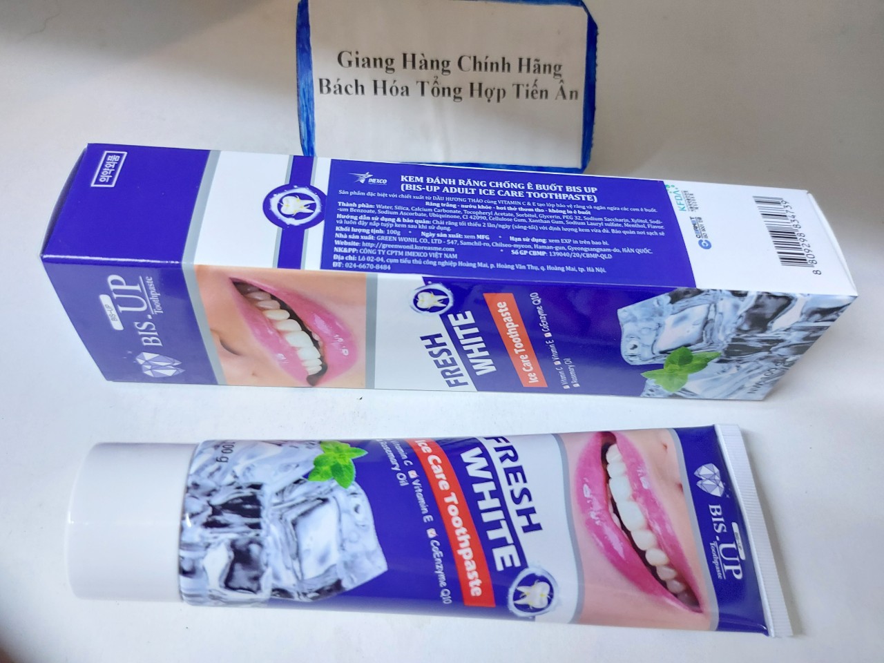 Kem Đánh Răng Chống Ê Buốt BIS-UP 100gr – Hàn Quốc-FRESH WHTE