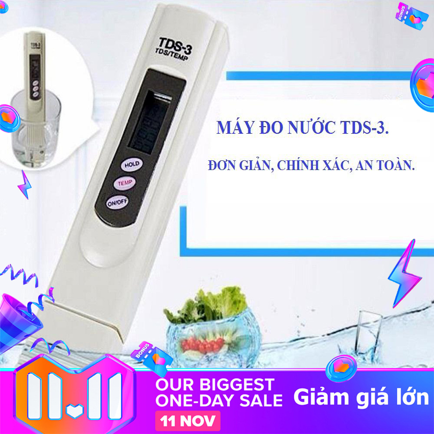 Bút đo ph nước tds ec hàng nhập khẩu máy kiểm tra chất lượng nước lcd bút thử nước sạch cao cấp