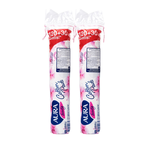 Combo 2 Bông tẩy trang Aura 150 miếng