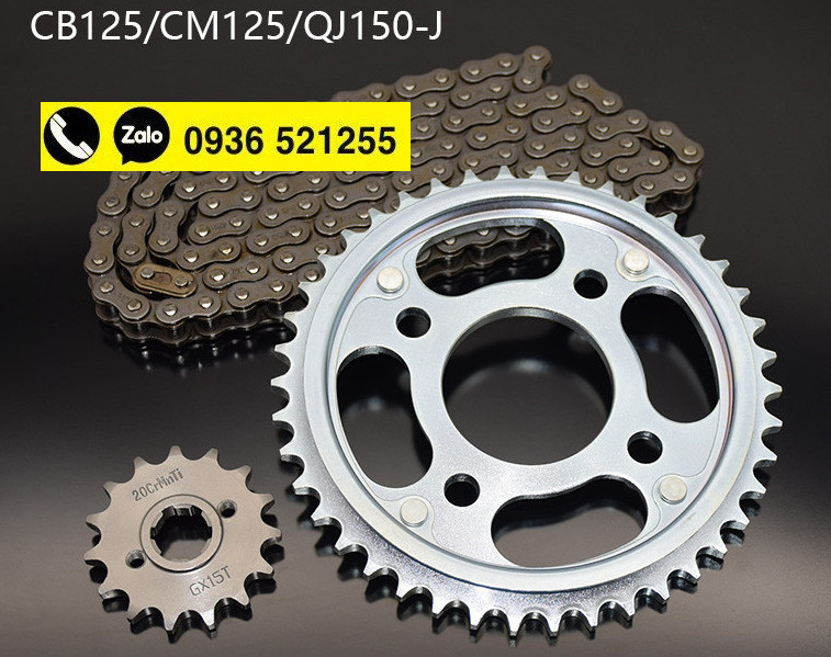 Nhông sên đĩa cm125 cbt125t 15t-42t-428 và các dòng xe tương ứng