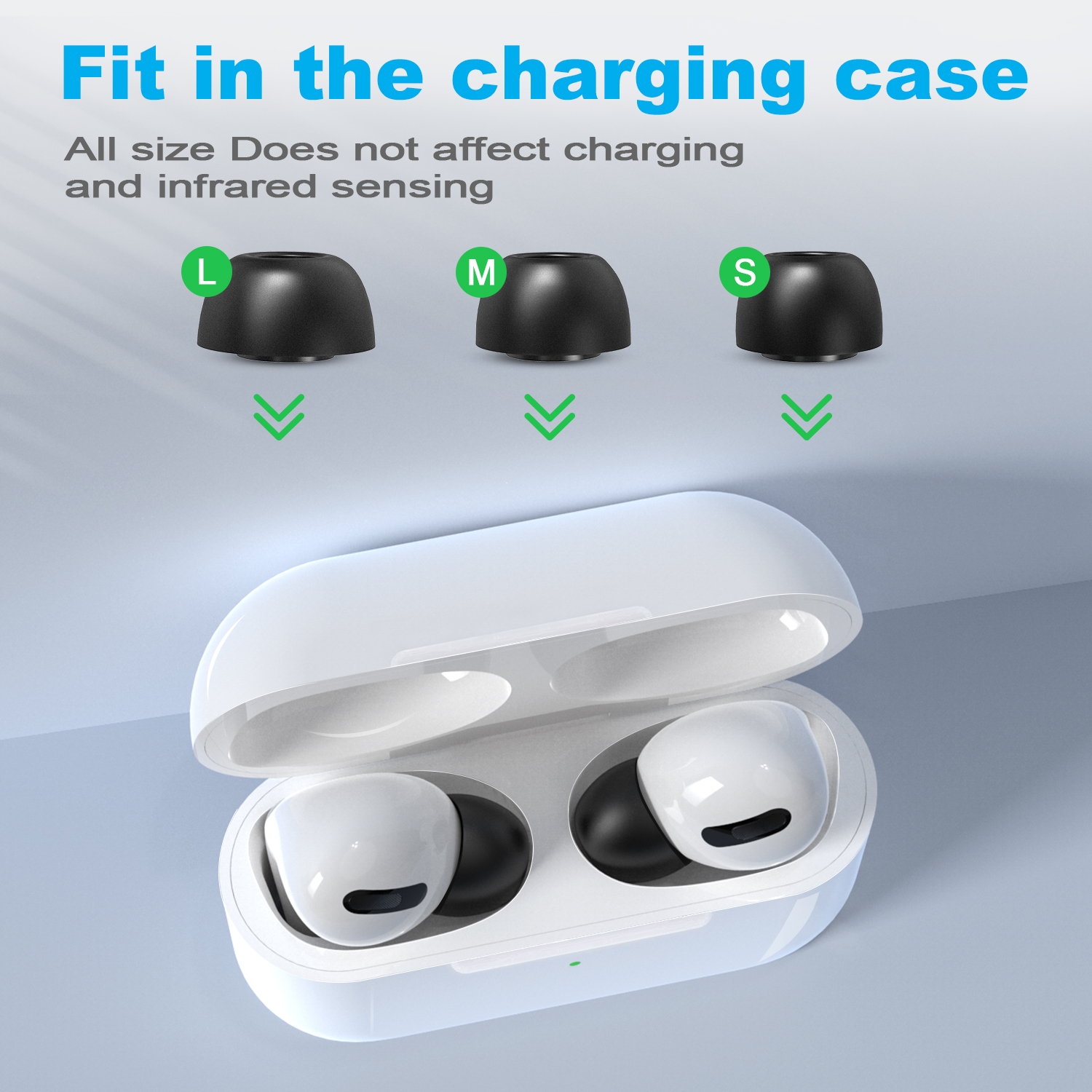 New Bee 6 Pairs Replacement Ear Tips Compatible with Airpods Pro Noise Blocking Memory Foam Earphone Tips Fit Charge Case(S/M/L)